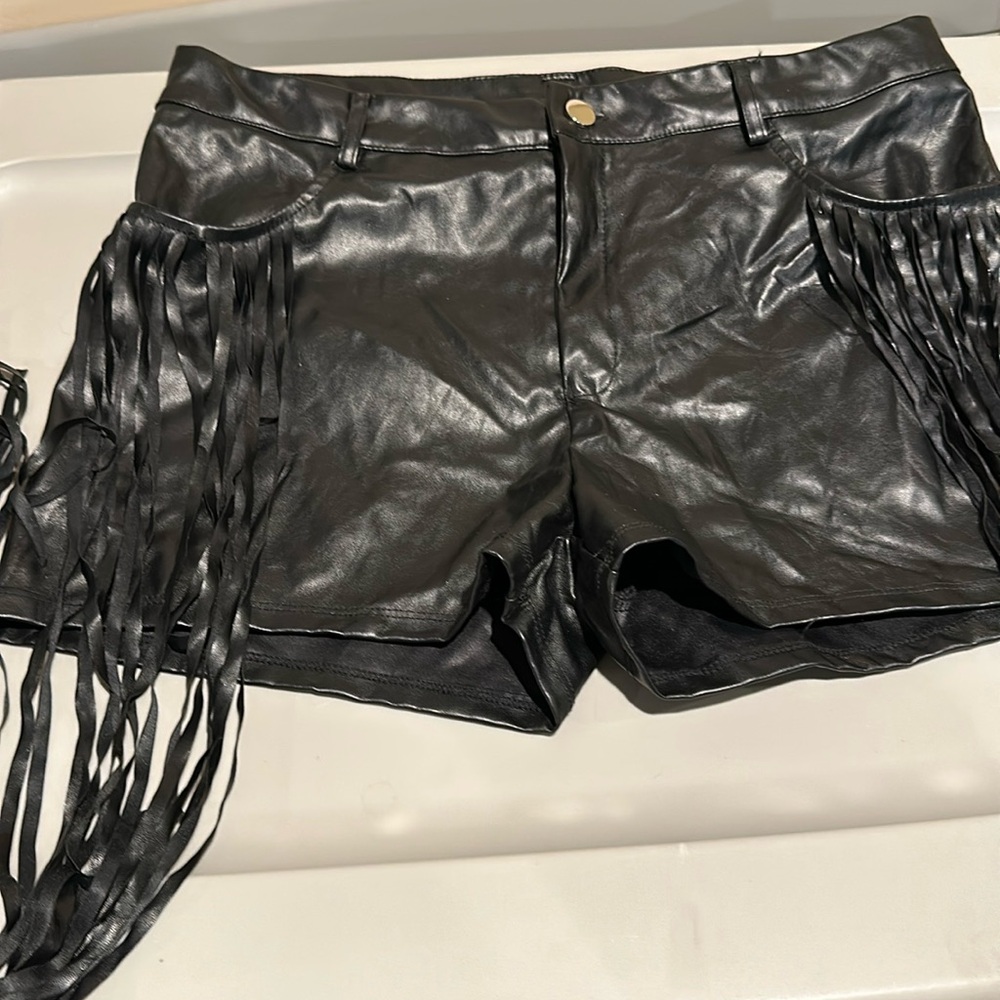 Leather shorts